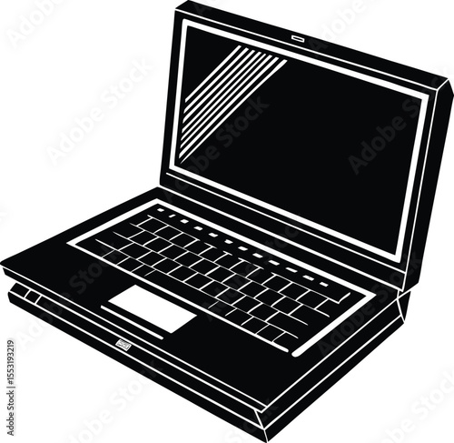 Silhouette of Laptop Open