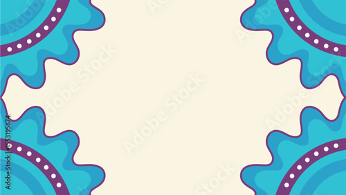 Elegant teal and purple decorative elements with a creamy background for your design project