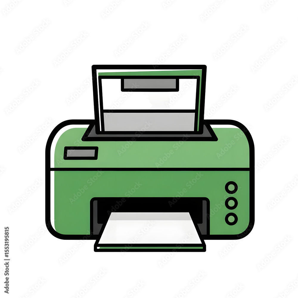 Simple green printer illustration Simple green printer illustration