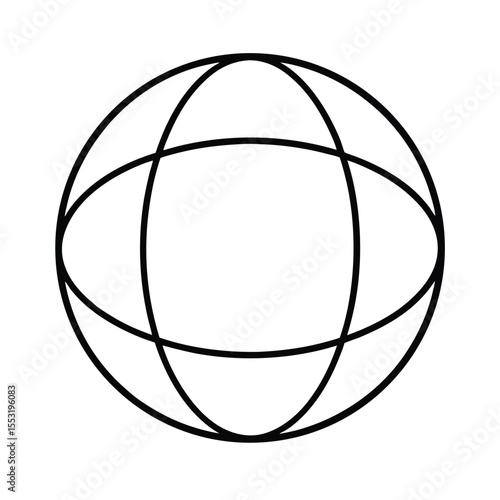 Line Art of a Globe Icon Design Vector Illustration