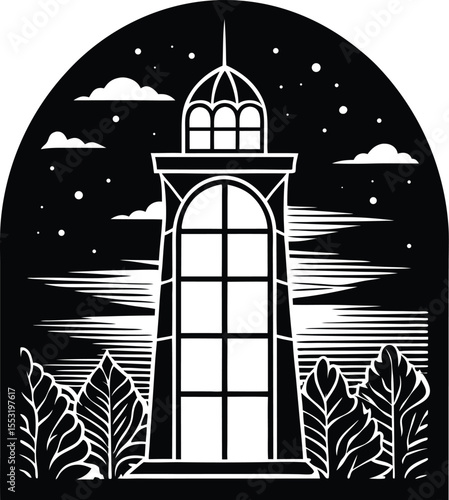 Silhouette of Tower Window