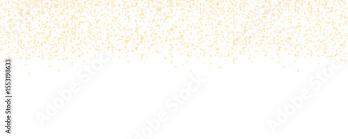 Magic gold glitter star dust isolated on transparent background. Glowing sparks holiday confetti. Falling sparkling particles for luxury celebration, decor, festive design elements, PNG 