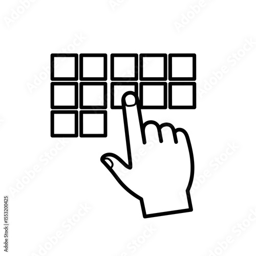 Hand touching digital interface