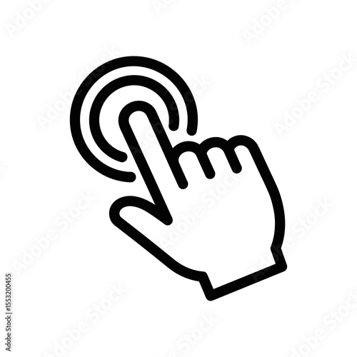 Hand touching screen icon