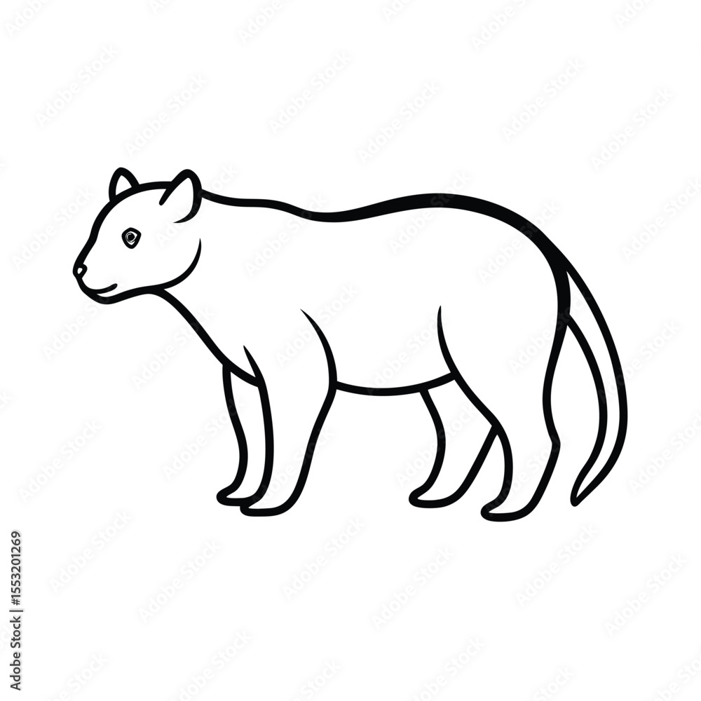 Obraz premium Line Art of an Endangered Animal Icon Design Vector Illustration