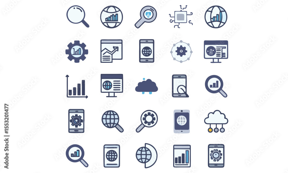 Fototapeta premium Data analytics icon set