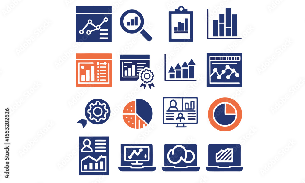 Data analytics icon set Data analytics icon set