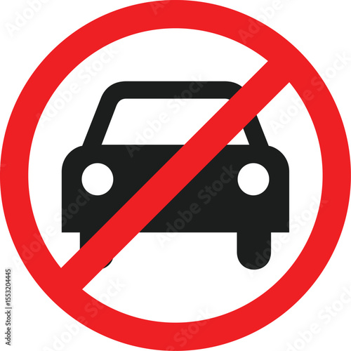 No car parking sign black and red  