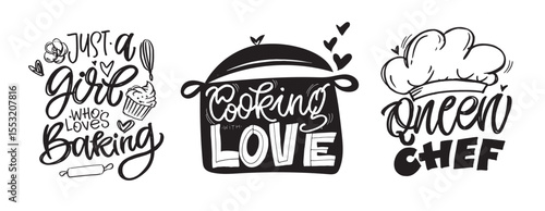 Funny hand drawn doodle lettering quote about cooking, baking, chef. Lettering for t-shirt design, mug print, bag print, clothes fashion. 100% hand drawn vector image.