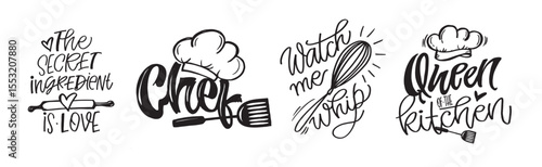 Funny hand drawn doodle lettering quote about cooking, baking, chef. Lettering for t-shirt design, mug print, bag print, clothes fashion. 100% hand drawn vector image.