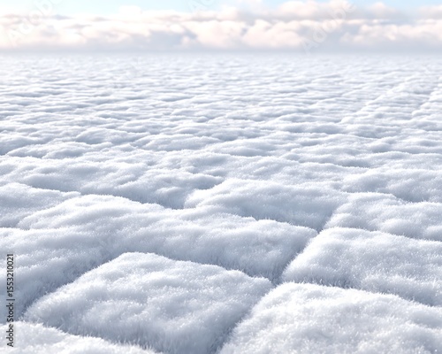 Frosty white grid terrain simulating snowy fields of analytics data