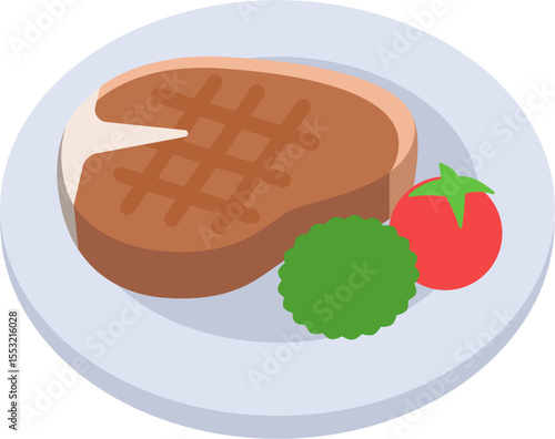 illustration of a steak dinner