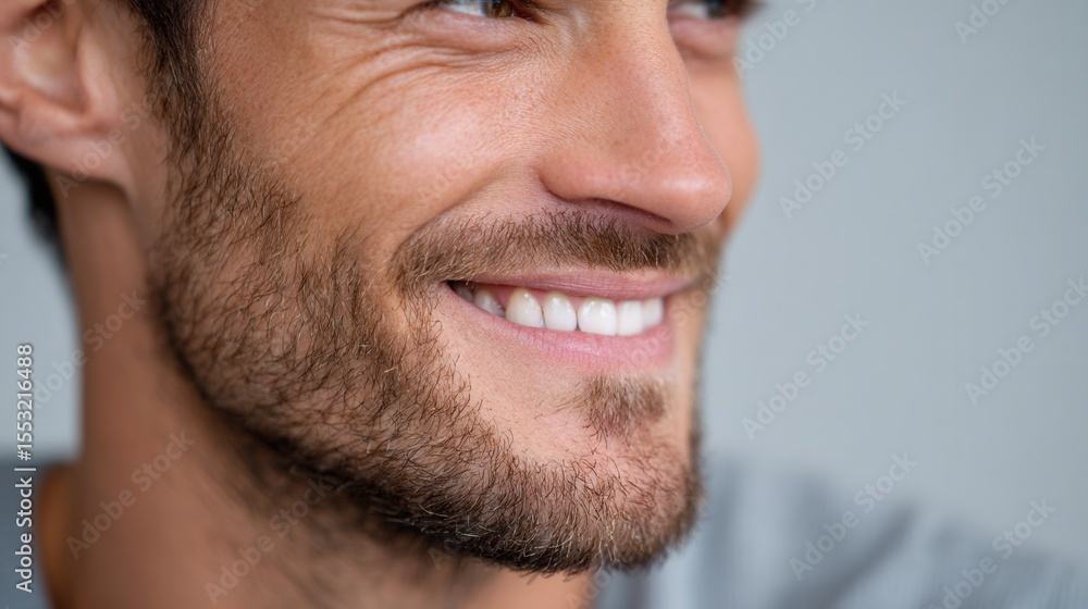 Smiling young caucasian male with beard close-up. Smiling young caucasian male with beard close-up.