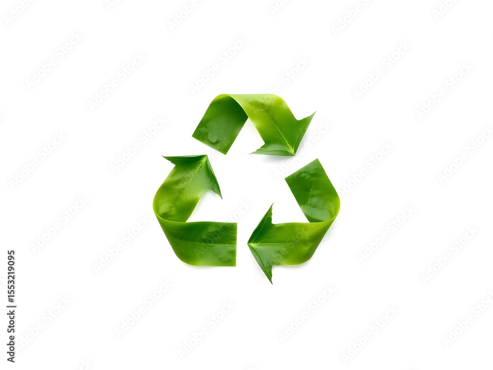 Recycling Leaves Icon on Light Background – Eco-Friendly Concept of Sustainable Production, Eco Plastic, and Green Fuel (AI Generated) Recycling Leaves Icon on Light Background – Eco-Friendly Concept of Sustainable Production, Eco Plastic, and Green Fuel (AI Generated)