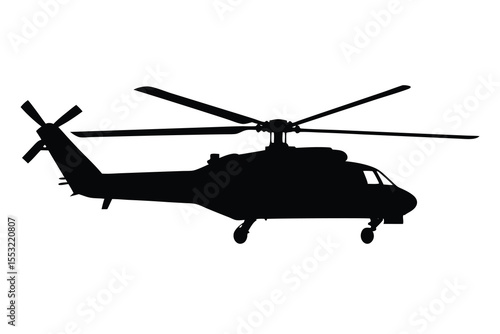 military helicopter silhouette vector-illustration