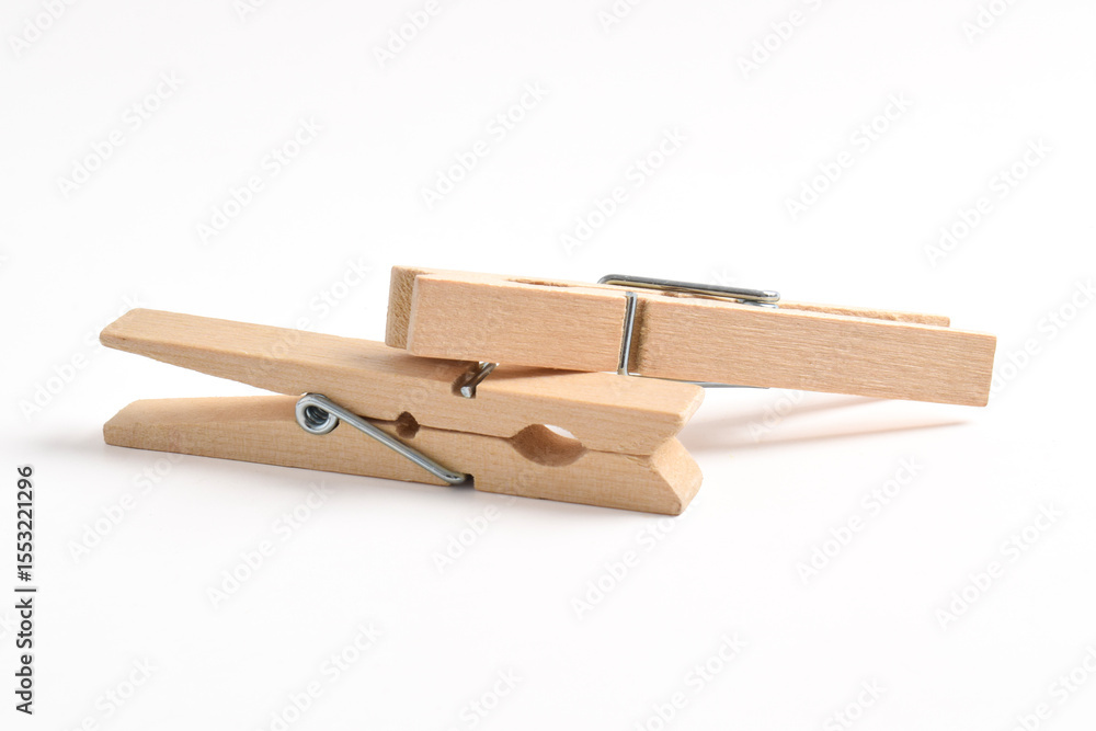 Wooden clothes pin isolated on white background with clipping path Wooden clothes pin isolated on white background with clipping path