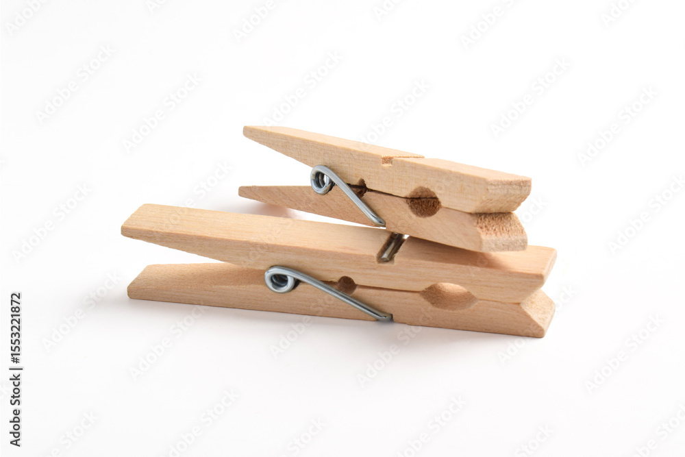 Wooden clothes pin isolated on white background with clipping path Wooden clothes pin isolated on white background with clipping path