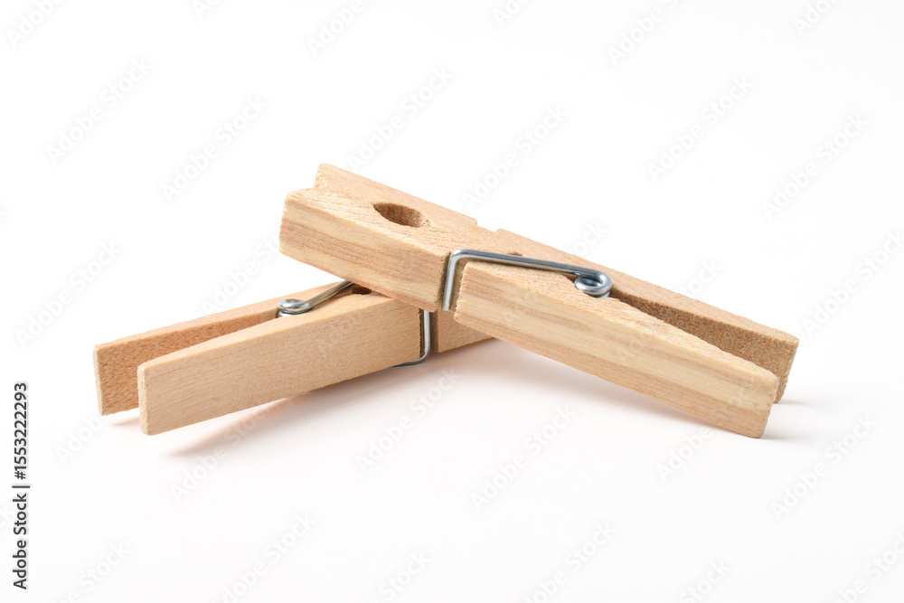 Wooden clothes pin isolated on white background with clipping path Wooden clothes pin isolated on white background with clipping path