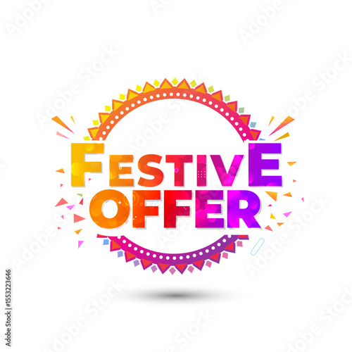 festive offer, promotional sales, deal, and discount logo unit design with Vibrant colours.