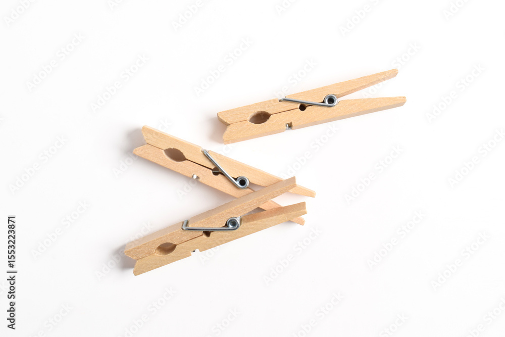 Wooden clothes pin isolated on white background with clipping path Wooden clothes pin isolated on white background with clipping path