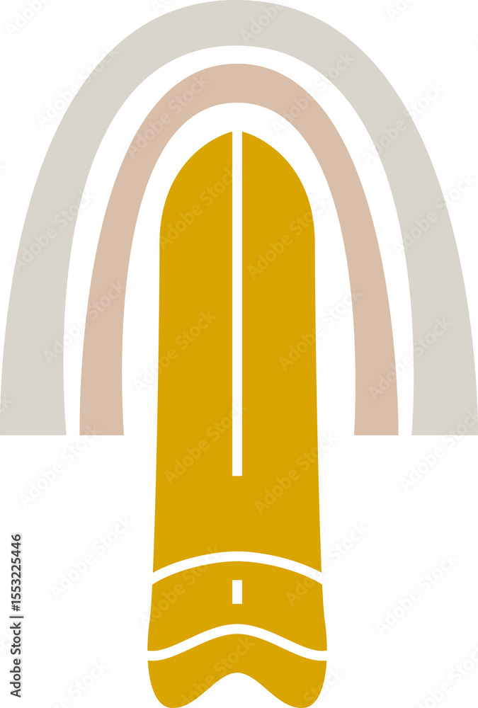 Obraz premium Surfboard illustration in boho style.