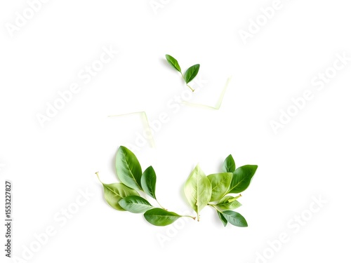 Recycling Leaves Icon on Light Background – Eco-Friendly Concept of Sustainable Production, Eco Plastic, and Green Fuel (AI Generated)