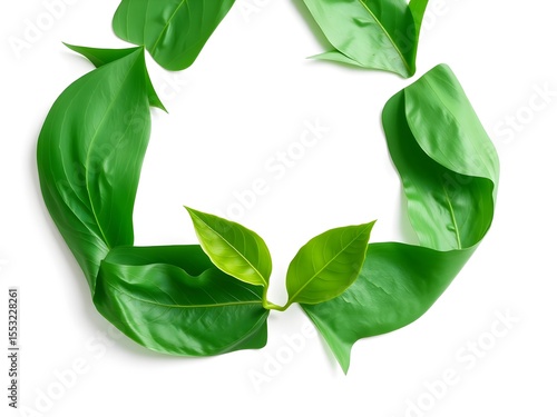 Recycling Leaves Icon on Light Background – Eco-Friendly Concept of Sustainable Production, Eco Plastic, and Green Fuel (AI Generated)