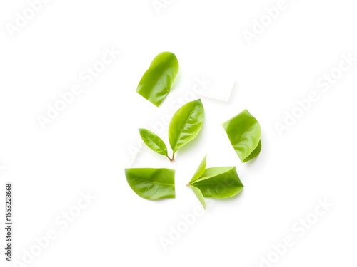 Recycling Leaves Icon on Light Background – Eco-Friendly Concept of Sustainable Production, Eco Plastic, and Green Fuel (AI Generated)