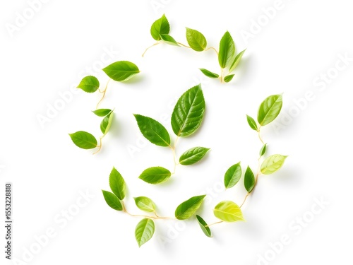 Recycling Leaves Icon on Light Background – Eco-Friendly Concept of Sustainable Production, Eco Plastic, and Green Fuel (AI Generated)