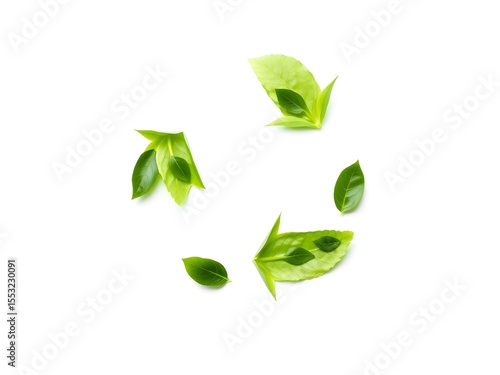 Recycling Leaves Icon on Light Background – Eco-Friendly Concept of Sustainable Production, Eco Plastic, and Green Fuel (AI Generated)