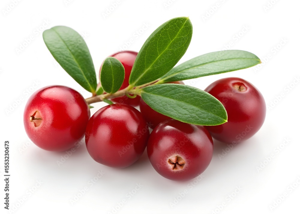 Cranberry sprig isolated on transparent background Cranberry sprig isolated on transparent background