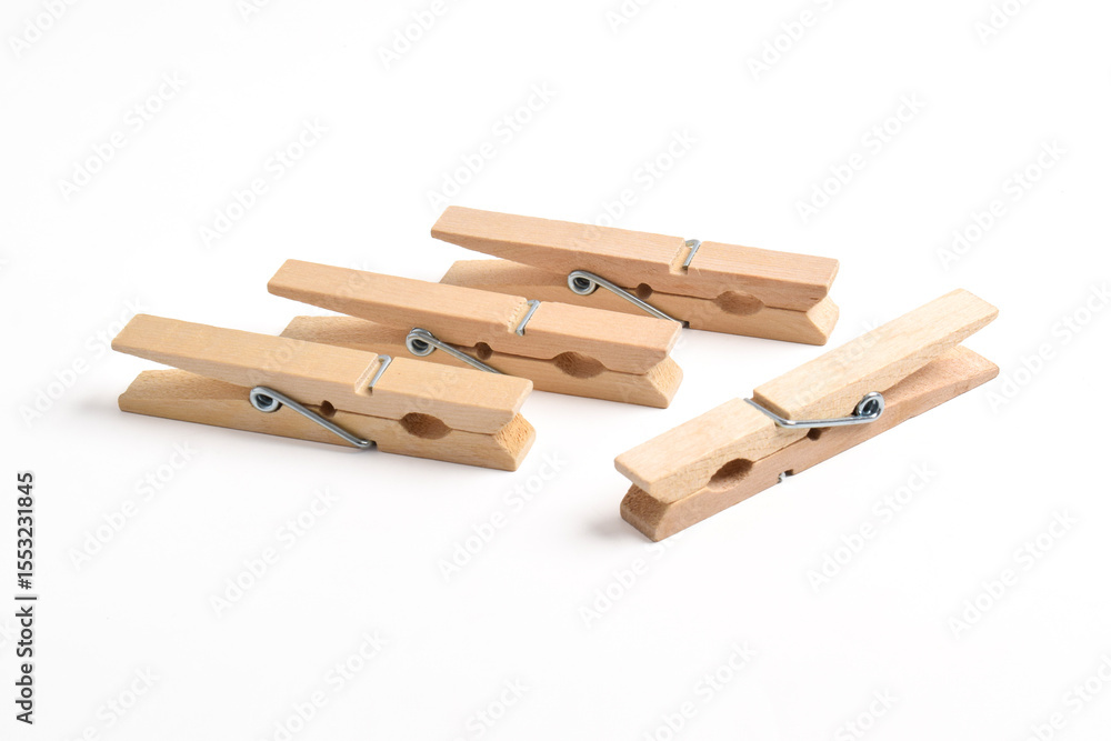Wooden clothes pin isolated on white background with clipping path Wooden clothes pin isolated on white background with clipping path