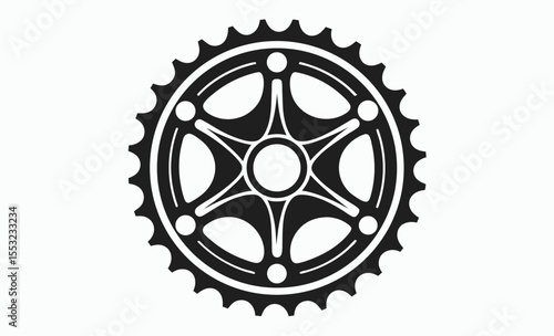 bicycle sprocket icon, bike cogwheel symbol, cycling gear illustration, gear mechanism graphic