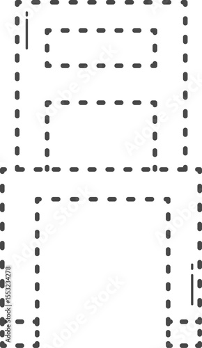 Classroom accessory. Dotted line of chair.