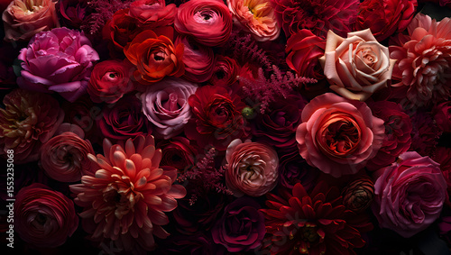 Wallpaper Mural Red and Pink Flowers A Stunning Floral Arrangement Torontodigital.ca