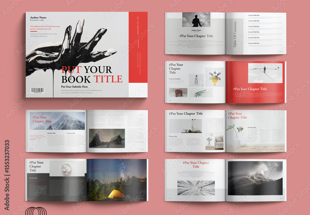 Book Layout Design Template Landscape Stock Template | Adobe Stock