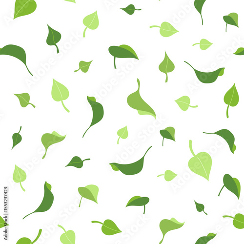 Eco friendly seamless pattern of tea, mint, or lilac bush leaves, Stylized flat illustration for nature designs, use for fabric, wallpaper, or product packaging abstract backgrounds, organic texture