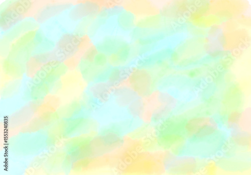 淡く優しい色合いのパステルカラーで描かれた水彩風の抽象背景イラスト。柔らかな雰囲気を演出するアート素材です｜水彩,パステル,抽象背景,柔らかい色,ベクター