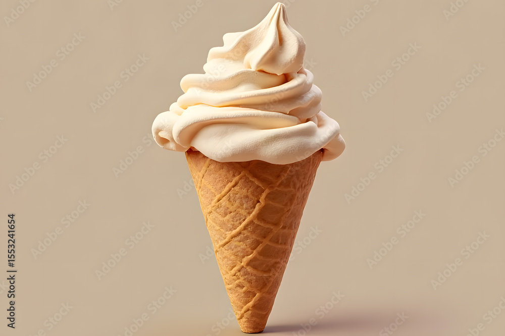 Rainbow ice cream cones melting in summer, all flavors are popular Rainbow ice cream cones melting in summer, all flavors are popular