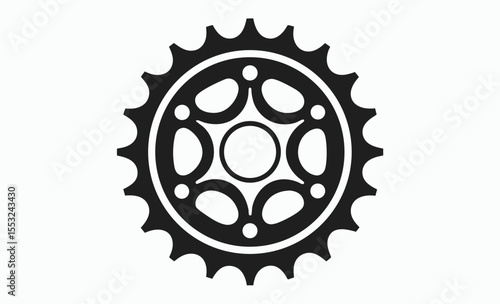 bicycle sprocket icon, bike cogwheel symbol, cycling gear illustration, gear mechanism graphic