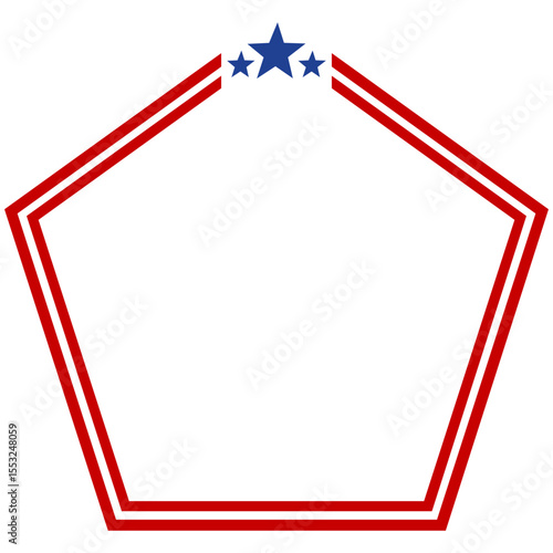 America American Pentagon Frame Background Design Template Vector