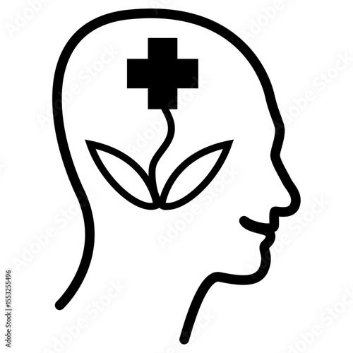 mental health icon, simple vector design.