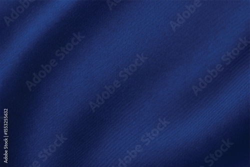 Close-up of luxurious dark blue silk satin fabric with a smooth, textured pattern, perfect for fashion or decorative backgrounds