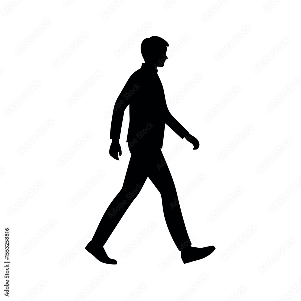 Casual Walk Silhouette Scene Vector Casual Walk Silhouette Scene Vector