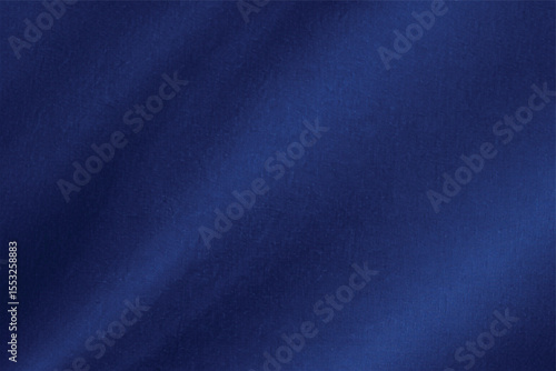 Dark blue, smooth satin fabric texture with a luxurious wave pattern for a soft, abstract background