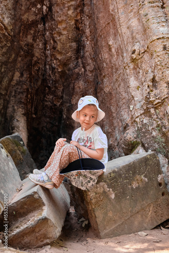 Old ruins of Angkor Wat temple complex. The temple of the ancient Khmer civilization Ta Prohm, which is located on the territory of Angkor Wat.