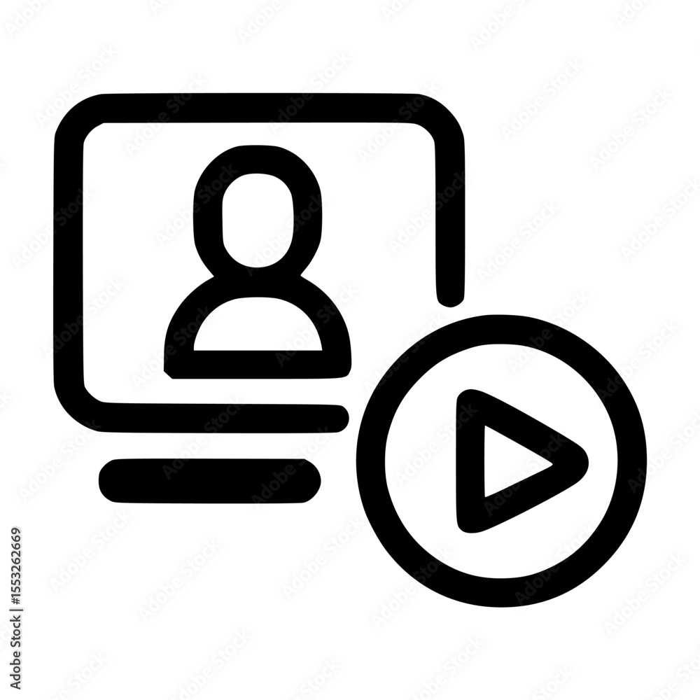 A video display with a user profile icon and a play button, suggesting online video content featuring a person. A video display with a user profile icon and a play button, suggesting online video content featuring a person.