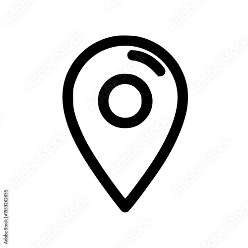 Free Download Simple black line art location marker icon. - GFXLoad