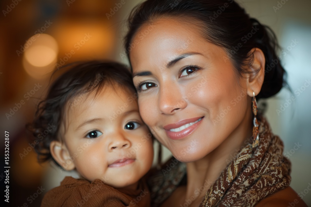 an attractive Hispanic woman with her child, smiling at the camera an attractive Hispanic woman with her child, smiling at the camera