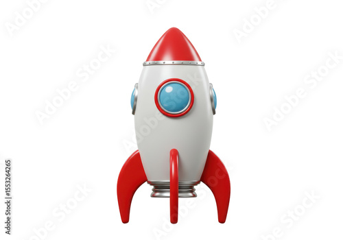 Fototapeta Naklejka Na Ścianę i Meble -  Isolated Classic Rocket Ship Ready for Launch